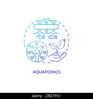 Thin line aquaponics icon concept Stock Vector