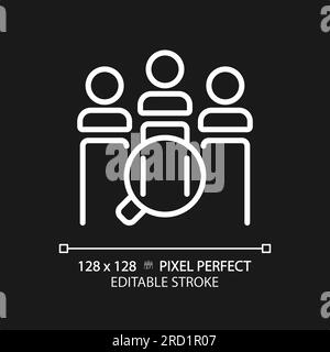 2D customizable customer analysis linear icon Stock Vector