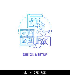 Thin line design and setup icon concept Stock Vector