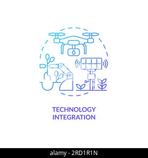 Thin line technology integration icon concept Stock Vector