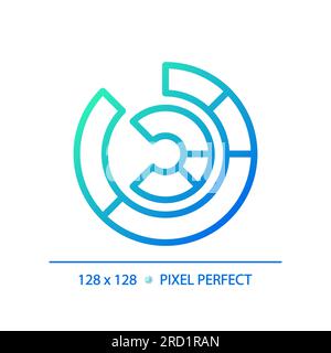 Radial chart gradient linear vector icon Stock Vector