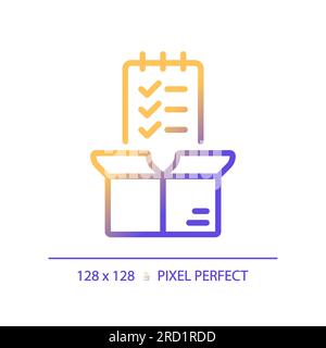 2D gradient quality control linear icon Stock Vector