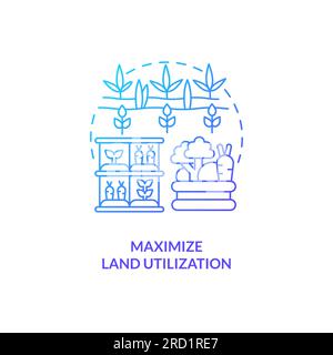 Thin line maximize land utilization icon concept Stock Vector