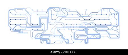 blue Printed Keyboard Circuit isolated on white background Stock Photo