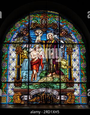 SIBIU, ROMANIA - JUNE 23, 2023: Holy Trinity Roman Catholic Church Stock Photo