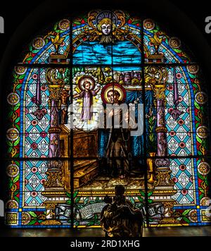 SIBIU, ROMANIA - JUNE 23, 2023: Holy Trinity Roman Catholic Church Stock Photo