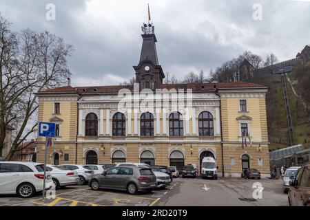 LJUBLJANA, SLOVENIA - MARTH 7, 2023: This is the building of the Puppet Theater in the historical center of the city. Stock Photo