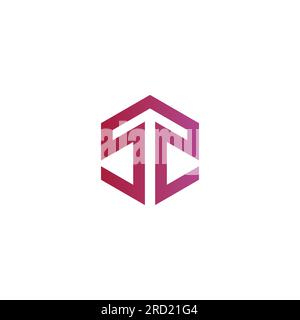 SA Hexagon Logo Design. Hexagon Line Logo Stock Vector