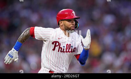 Philadelphia Phillies' Edmundo Sosa plays during a baseball game, Tuesday,  April 25, 2023, in Philadelphia. (AP Photo/Matt Slocum Stock Photo - Alamy