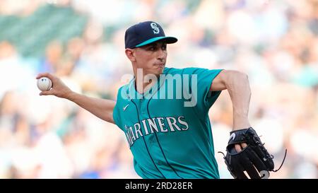 Seattle Mariners starting pitcher George Kirby throws against the  Pittsburgh Pirates in a baseball game, Friday, May 26, 2023, in Seattle.  (AP Photo/Lindsey Wasson Stock Photo - Alamy