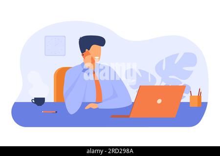 Boss working in his office Stock Vector