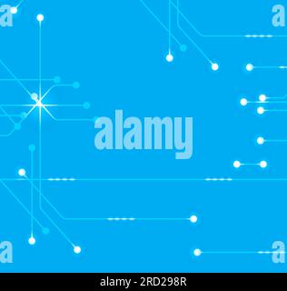 An intricately designed circuit board rests vibrantly against an azure background, encapsulating both the beauty and complexity of technology. Stock Photo