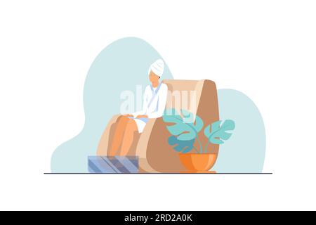 Woman practicing beauty care procedures at home Stock Vector