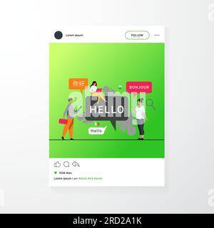 People using online translation app Stock Vector