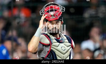 Boston Red Sox catcher Connor Wong (74) during a Major League Spring  Training game against the