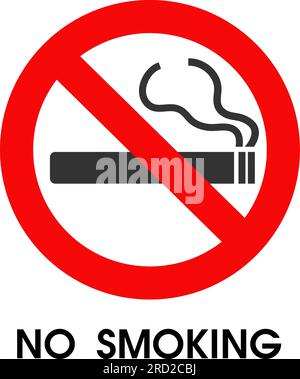 No smoking sign on the white background. Forbidden sign icon, vector illustration. Stock Vector