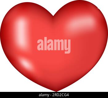 Valentine's Big Red Heart Lover Gradient. Heart icon isolated on white background. vector illustration Stock Vector