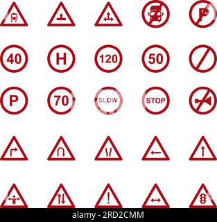 ROAD SIGNAGE SAFETY SIGN VECTOR DESIGN Stock Vector