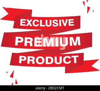 exclusive premium product concept illustration in flat style. Special offer origami creative badge on white background. Advertising promotion banner. Stock Vector