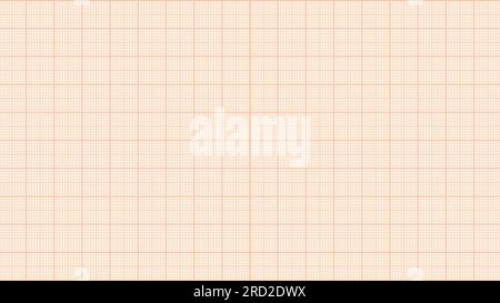 Orange graph paper sheet background. Millimeter grid pattern, vector illustration. Stock Vector