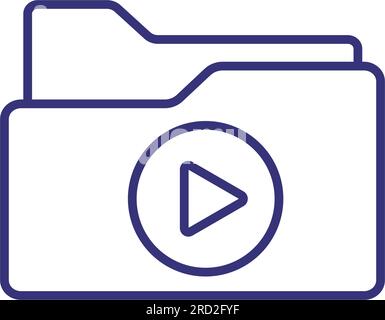 Multimedia files icon logo sign vector outline in black and white color ...