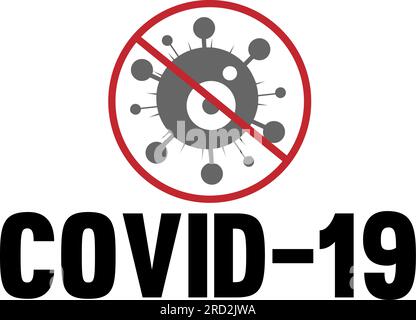 Coronavirus signs caution flat simple line icon design. Coronavirus vector Covid-19 Coronavirus concept on white background. Stock Vector