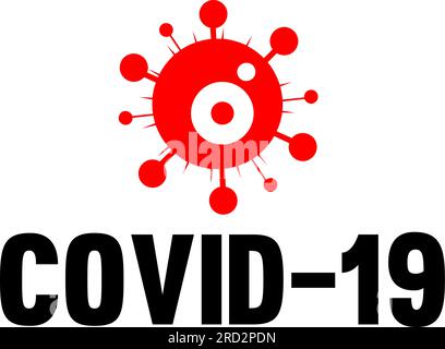 Coronavirus signs caution flat simple line icon design. Coronavirus vector Covid-19 Coronavirus concept on white background. Stock Vector