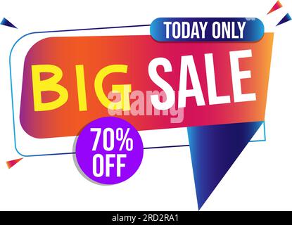 Big sale Price Tag For Sale Up To 70 Discount Promotion Stock Vector