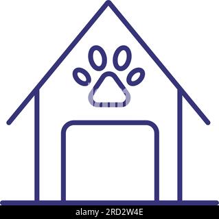 Doghouse line icon Stock Vector