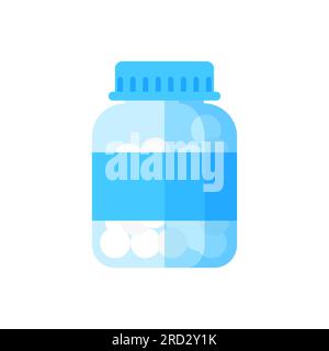 Pills in transparent container illustration Stock Vector