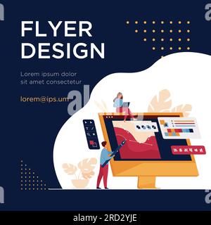 Digital designers team drawing with pen Stock Vector