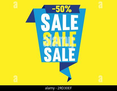 Sale banner template design, Big sale special up to 50% off. Stock Vector