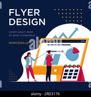 Young tiny analysts preparing monthly report Stock Vector