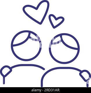 Gays in love line icon Stock Vector