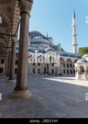 The Sahn aka courtyard of the Sultan Ahmed Mosque aka Blue Mosque on a ...
