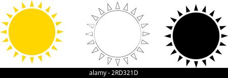 sun icon symbol vector design logo illustration isolated on white background Stock Vector