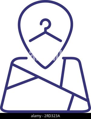 Laundry location line icon Stock Vector