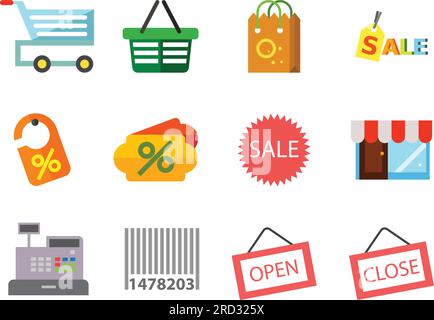 Label Icons Set Stock Vector