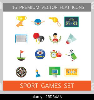 Sport Games Icon Set Stock Vector