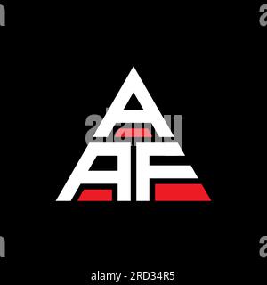 AAF triangle letter logo design with triangle shape. AAF triangle logo design monogram. AAF triangle vector logo template with red color. AAF triangul Stock Vector