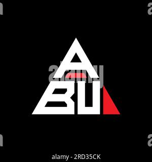 ABU triangle letter logo design with triangle shape. ABU triangle logo design monogram. ABU triangle vector logo template with red color. ABU triangul Stock Vector