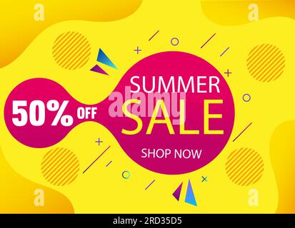 summer sale Special Offer Sign. Price Tag For Sale Up To 50 Discount Promotion. Stock Vector