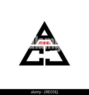ACJ triangle letter logo design with triangle shape. ACJ triangle logo design monogram. ACJ triangle vector logo template with red color. ACJ triangul Stock Vector