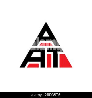 AAT triangle letter logo design with triangle shape. AAT triangle logo design monogram. AAT triangle vector logo template with red color. AAT Stock Vector