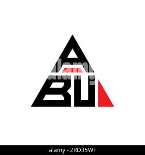 ABU triangle letter logo design with triangle shape. ABU triangle logo design monogram. ABU triangle vector logo template with red color. ABU triangul Stock Vector