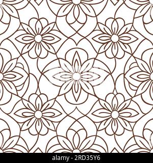 seamless ethnic rotary repeat fabric and tile design Stock Photo