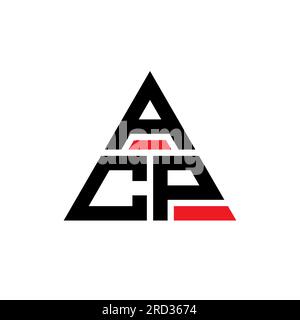 ACP triangle letter logo design with triangle shape. ACP triangle logo design monogram. ACP triangle vector logo template with red color. ACP triangul Stock Vector