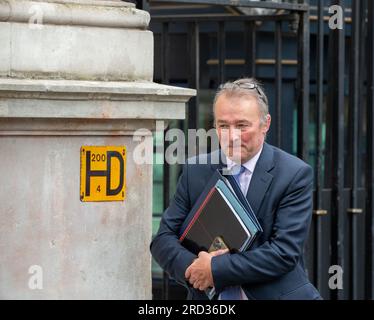 London, UK. 18th July, 2023. Simon Hart MP, Chief Whip in leaving Downing Street after weekly cabinet meeting Credit: Richard Lincoln/Alamy Live News Stock Photo