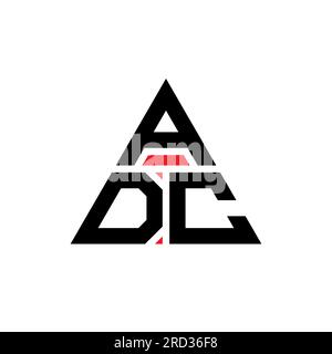 ADC triangle letter logo design with triangle shape. ADC triangle logo design monogram. ADC triangle vector logo template with red color. ADC triangul Stock Vector