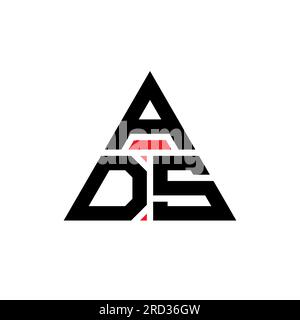 ADS triangle letter logo design with triangle shape. ADS triangle logo design monogram. ADS triangle vector logo template with red color. ADS triangul Stock Vector